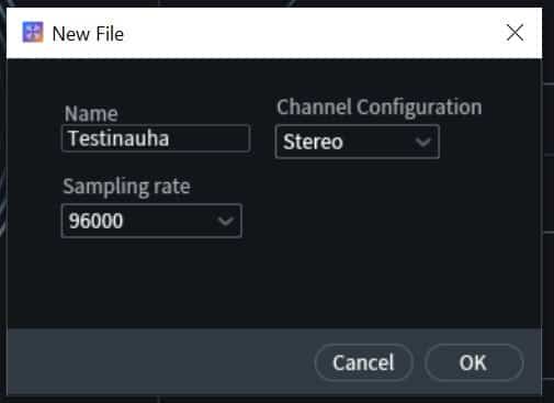 Izotope_Projektin luonti_kelanauhan digitointi